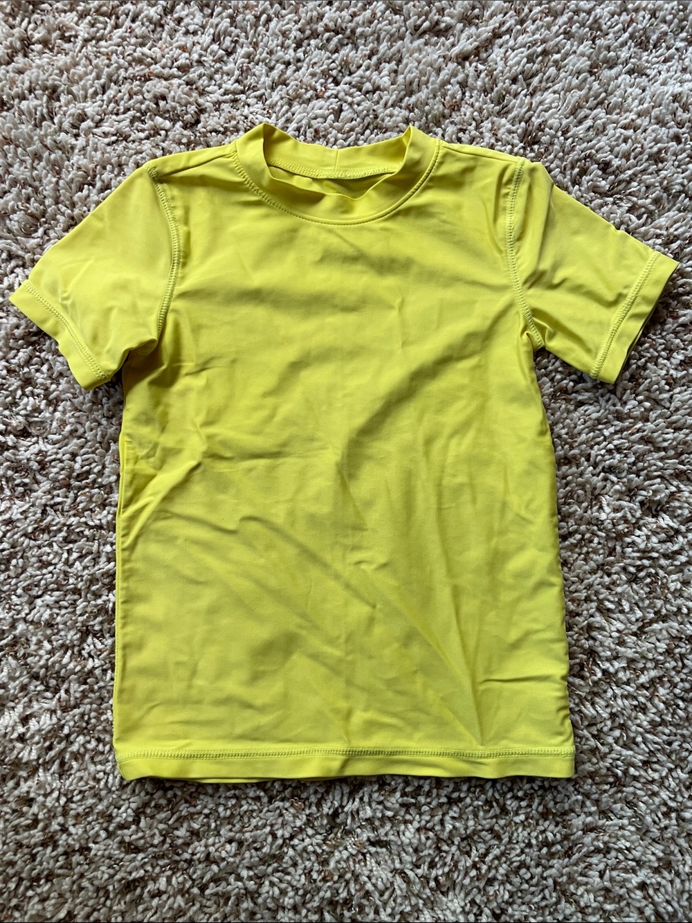 Primary Bright Yellow Kids Swim Rashguard Short Sleeve